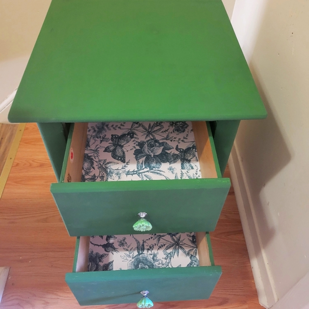 Redone green side table